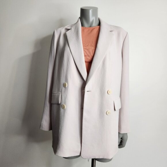 Aritzia Wilfred Cherrelle Light Pink Double-breasted Blazer Size XS - Picture 4 of 16